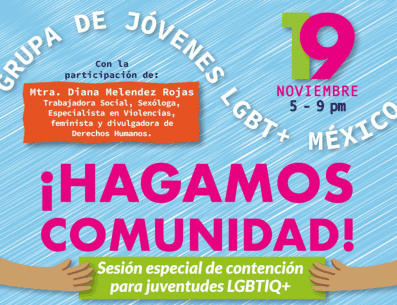 A través de diferentes organizaciones se busca crear un espacio de dialogo y reflexión LGBT+ para juventudes de la diversidad sexual. TWITTER/@YaajMexico