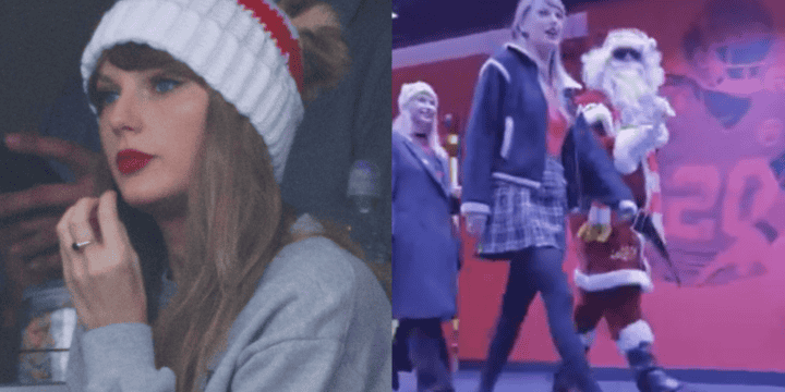 Nuestra aliada LGBT+ y cantante favorita, Taylor Swift, llegó al estadio de los Chiefs acompañada de Santa Claus. EFE/ ARCHIVO/ X -TWITTER-/ @nflmx