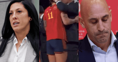 La jugadora de la selección femenina de fútbol de España, Jenni Hermoso, dijo a su salida de la Audiencia Nacional este martes tras declarar ante el juez Francisco de Jorge, que investiga al expresidente de la Federación española de Fútbol Luis Rubiales por el beso no consentido que le dio en Sídney tras la final del Mundial. EFE/ Mariscal/ PINTEREST