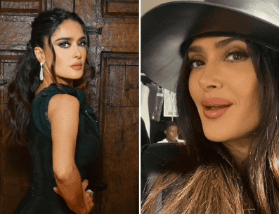 La actriz mexicana Salma Hayek deslumbró con su look en el desfile de Alexander McQue. INSTAGRAM/@salmahayek