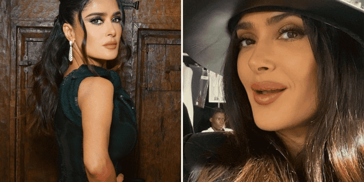 La actriz mexicana Salma Hayek deslumbró con su look en el desfile de Alexander McQue. INSTAGRAM/@salmahayek