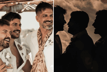 La boda poliamorosa reunió amigos y familiares haciendo de ello un histórico y emotivo momento para la diversidad sexual y las uniones no hegemónicas. INSTAGRAM/@captaing91/@clarincom