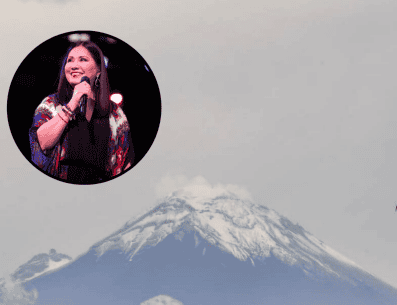 Ana Gabriel interrumpió concierto en Puebla por culpa del ya conocido volcán mexicano. FACEBOOK/Volcán Popocatépetl/Ana Gabriel USA