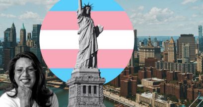 Este momento llevado a la "Gran manzana", marca un importante antecedente en la lucha trans y el activismo de Kenya Cuevas.  UNSPLASH/Patrick Tomasso | INSTAGRAM/@kenya.cuevas.1 | PINTEREST/BuzzFeed