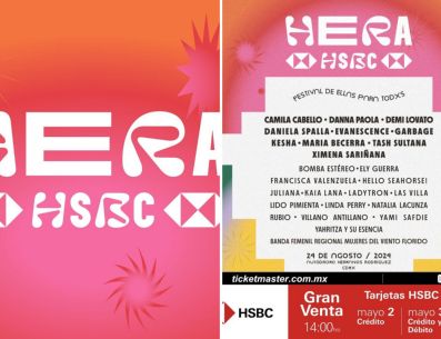 Cartel oficial del festival "Hera HSBC"; donde hay varias artistas destacadas. INSTAGRAM/@festivalherahsbc